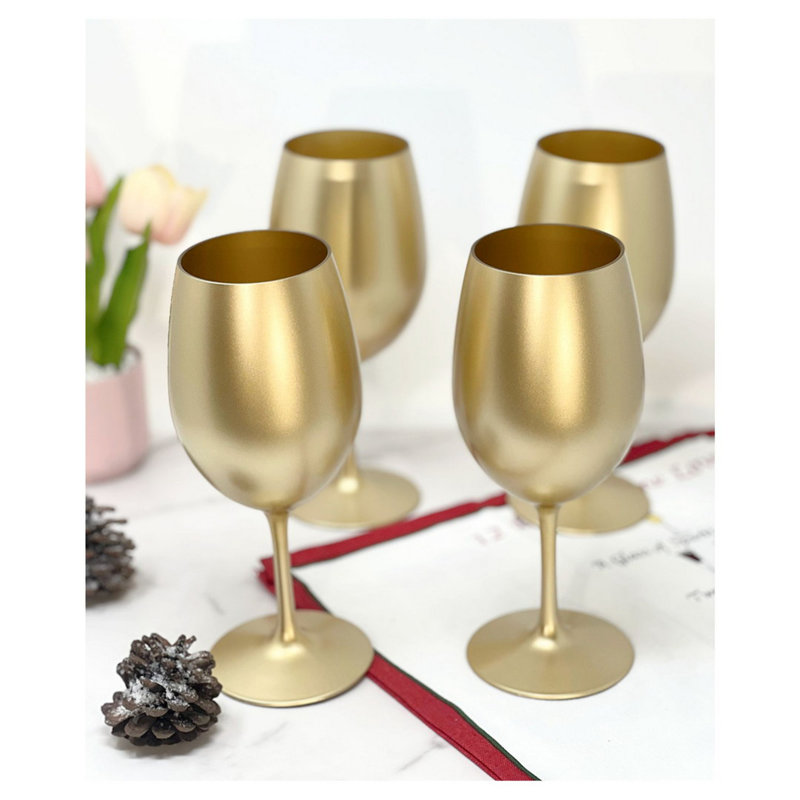 Verres à vin en plastique métalliques, Doré, 20 oz liq.