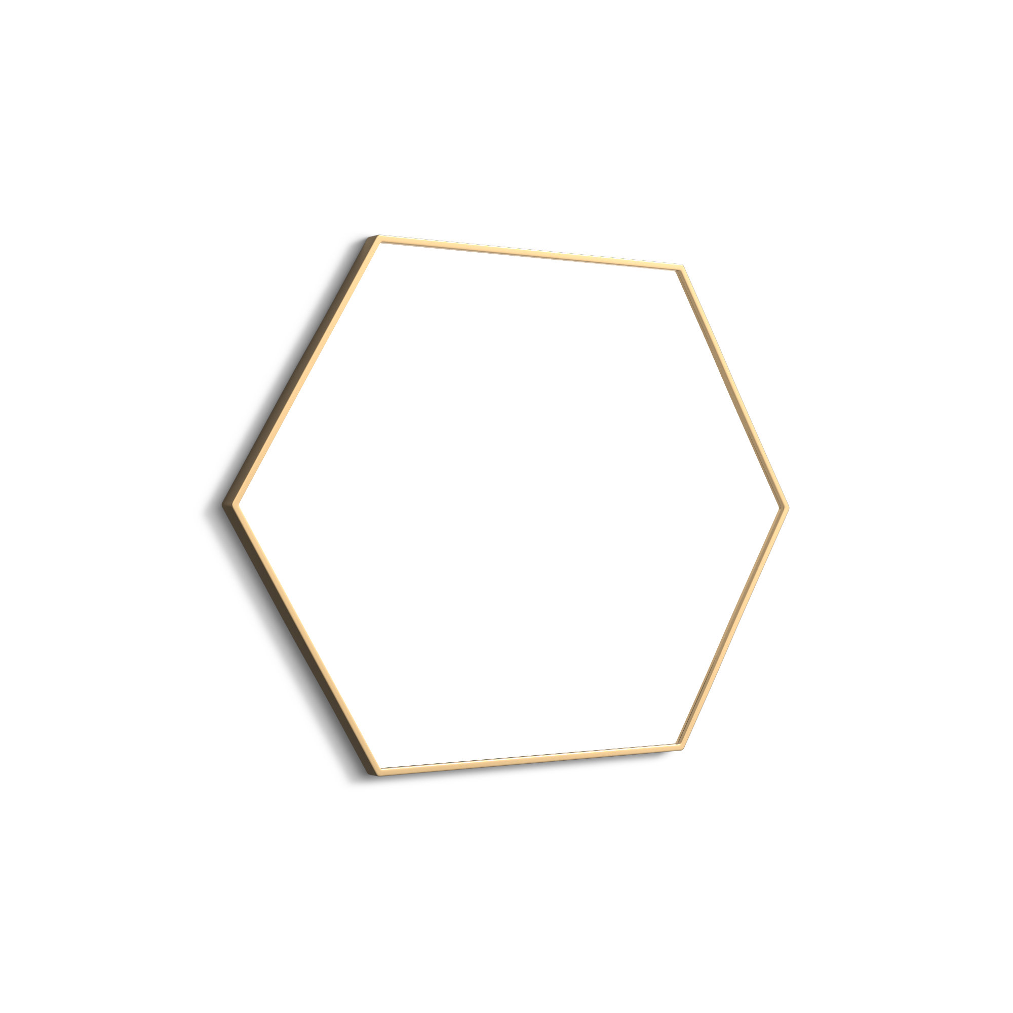 Sabine Metal Hexagon Wall Mirror, 40" H x 30" W, Brass