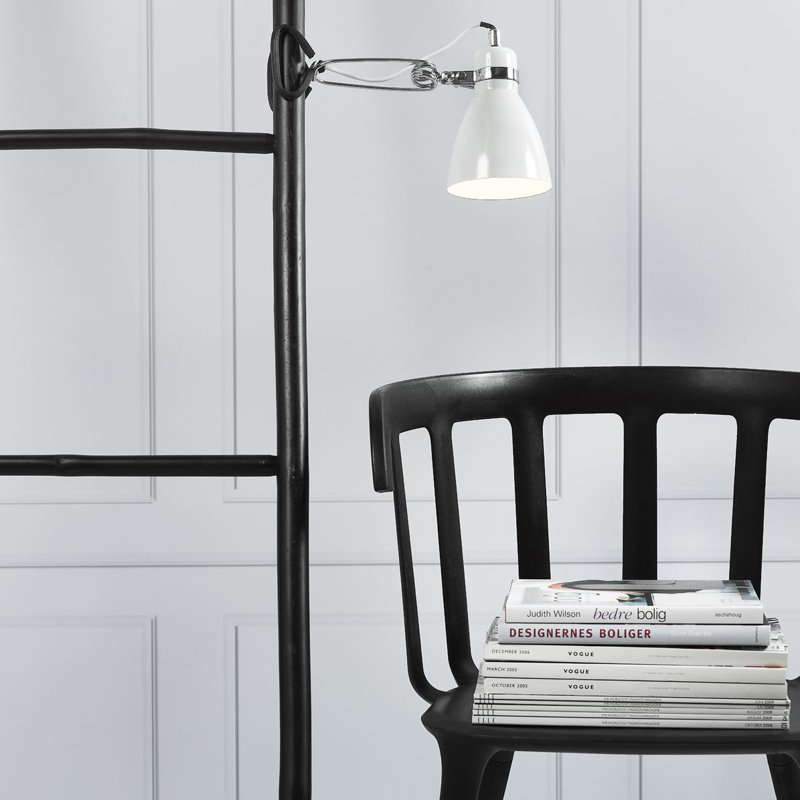 Cyclone Metal Clip On Lamp, White
