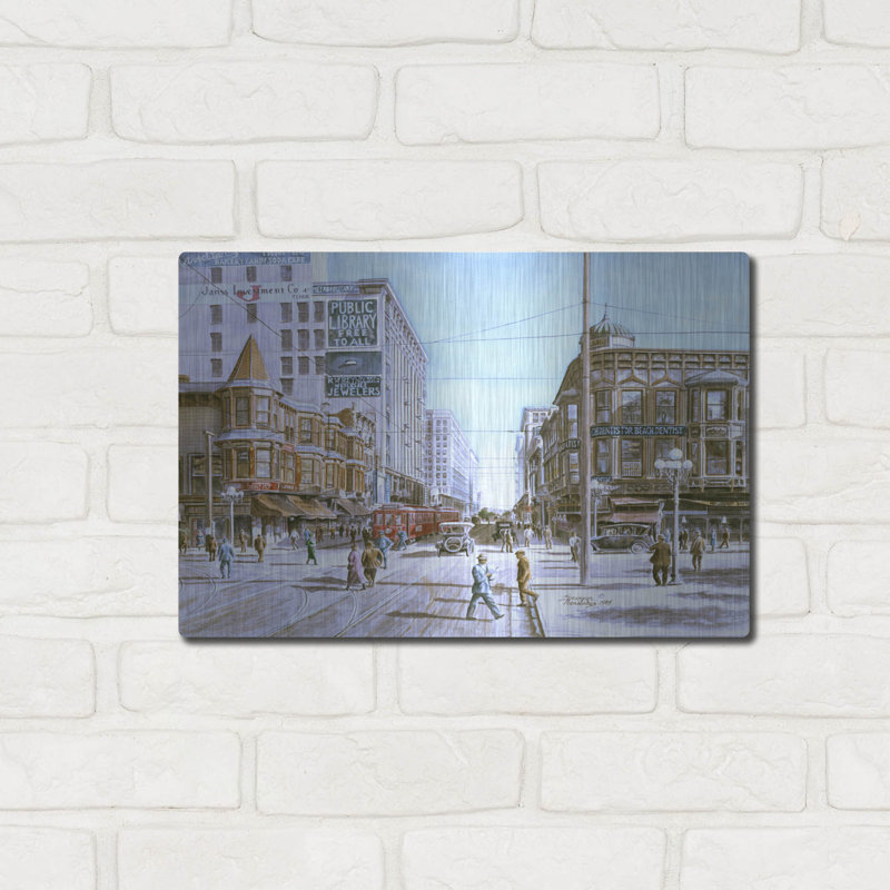 «Los Angeles 5Th And Hill» par Stanton Manolakas, H 12 po x l 16 po