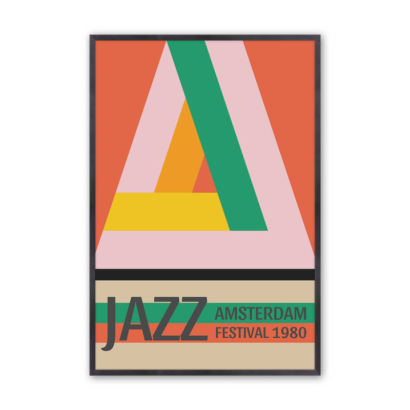 Amsterdam Jazz Festival, reproduction d'affiche, H 15,25 po x l 12,25 po, Zinc patiné
