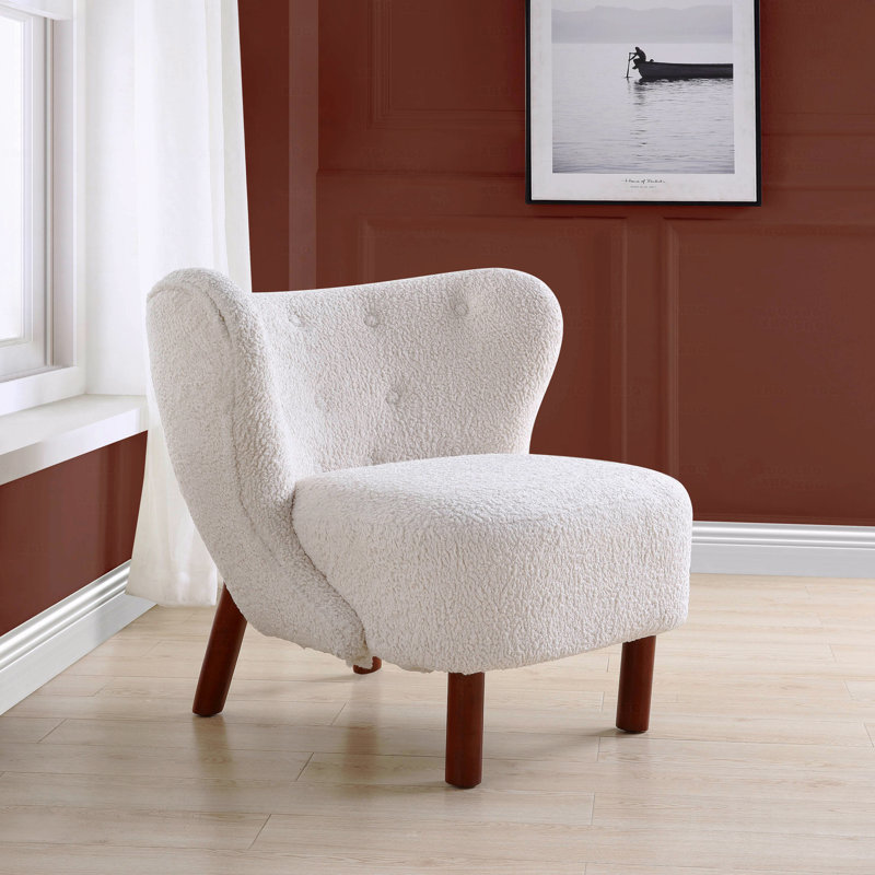 Fauteuil d'appoint en sherpa blanc
