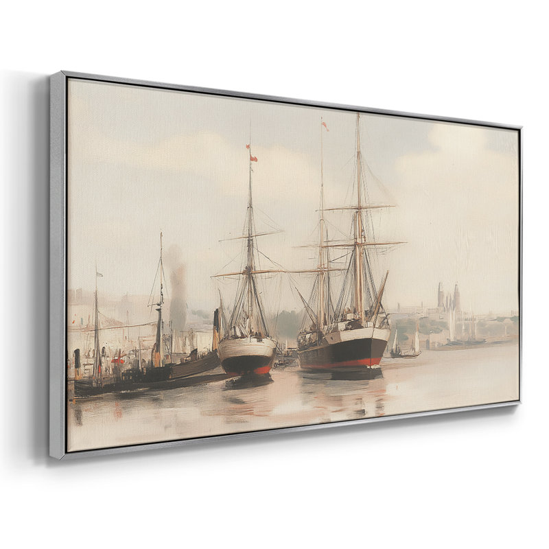 Série nautique-XLI- Toile tendue avec châssis tendue - Prêt à accrocher, Argent argent, H 21 po x l 41 po