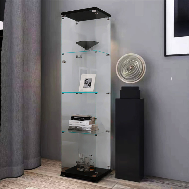 Vitrine en verre avec 4 portes et 4 tablettes