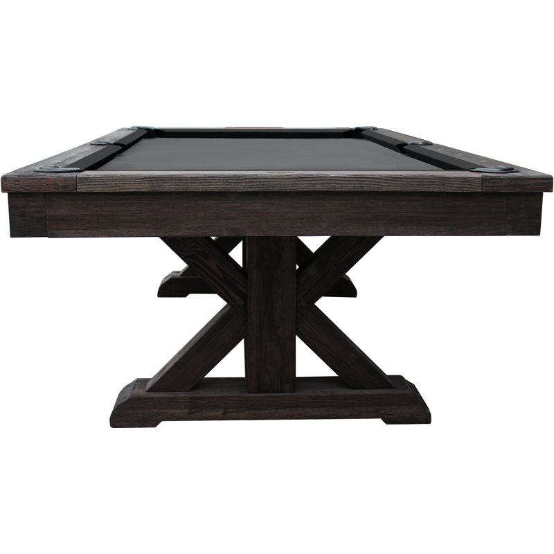 Brazos River Weathered 8' Slate Pool Table with Professional Installation Included, Weathered Black, Steel Gray