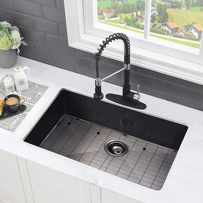 Évier de cuisine encastrable L 30 po x l 18 po avec grille d'évier