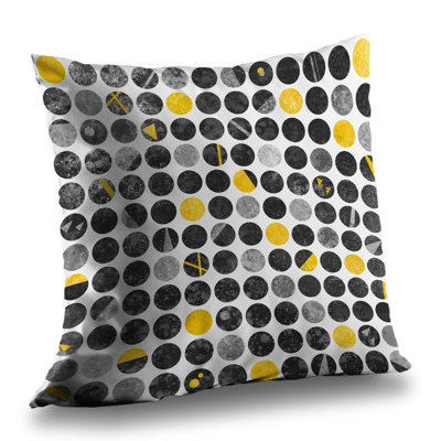 Abstract Grunge Circles | Gray Pattern – Throw Pillow Cover Only, Double-Sided Print, Insert Not Included
