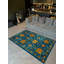 Tapis décoratif moderne à motif tissé floral orange Rio-549839920