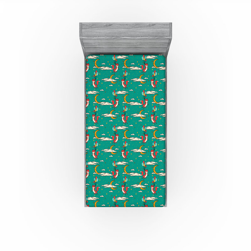 Multicolore Ambesonne, Drap-housse pour lit simple