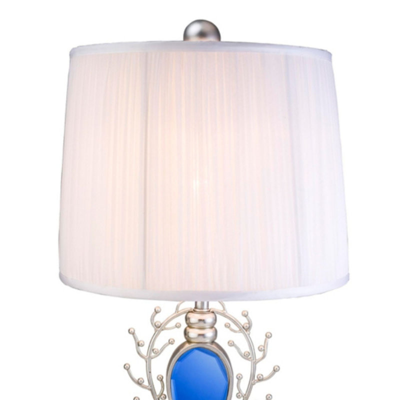 Lampe de table moderne en polyrésine avec finition argentée