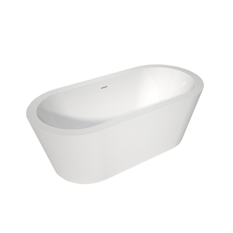 Baignoires autoportantes en acrylique 67 po, Baignoires de trempage profondes et spacieuses, Blanc