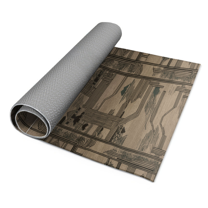 ArtDeco Gray Indoor and Outdoor Area Rug, Rectangle 5' x 7'