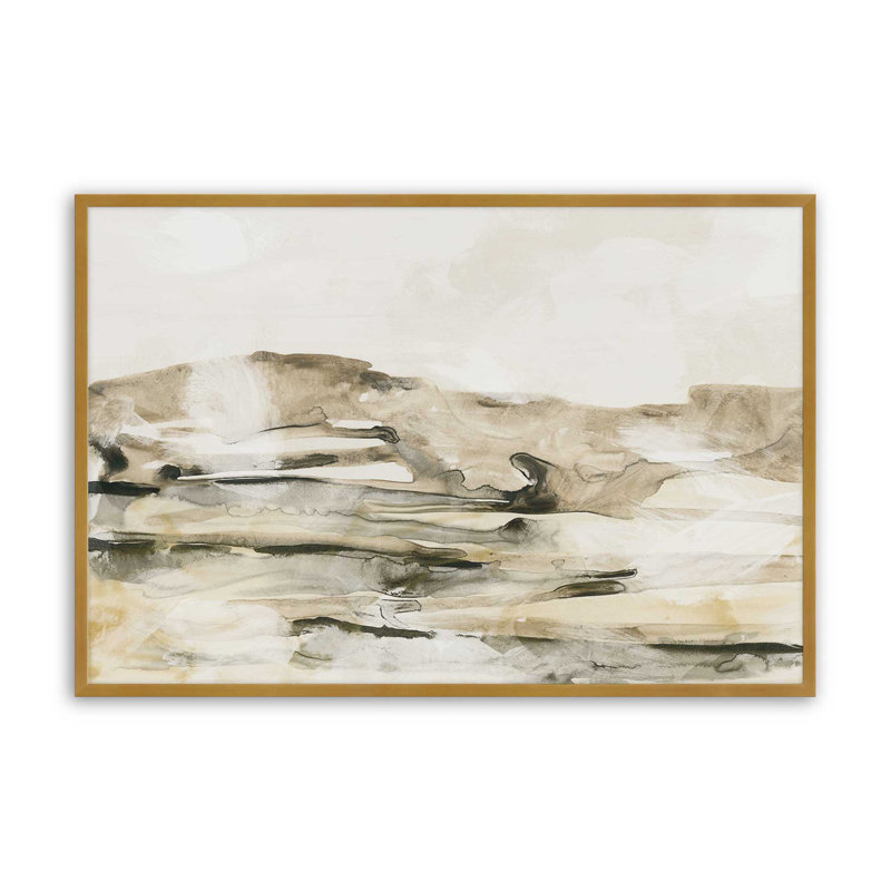 «Lunar Flow I» par June Erica Vess, reproduction d'art, H 24 po x l 36 po, Impression sur cadre ouvert sans papier mat, Doré