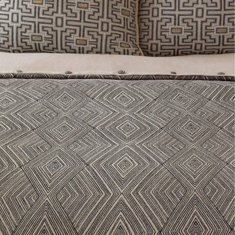 Naya Beige Cotton Blend Eclectic Duvet Cover Set, King Duvet Cover + 6 Additional Pieces
