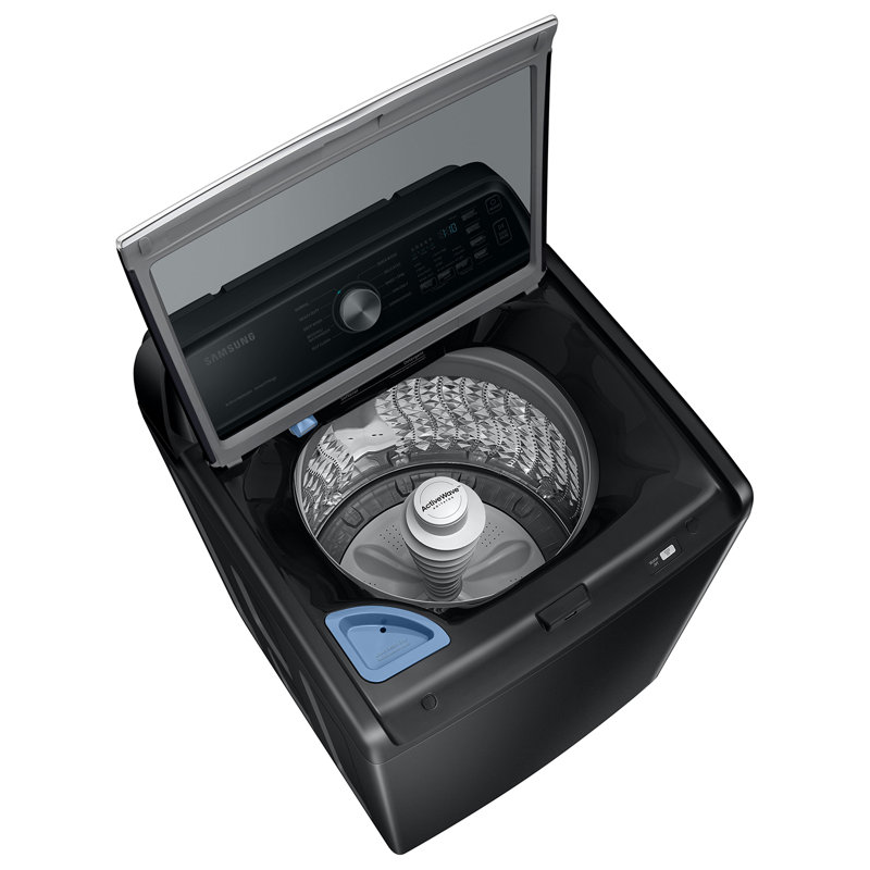 Samsung 4.6 cu. ft. 3500 Series Smart Top Load Washer with ActiveWave Agitator, Brushed Black