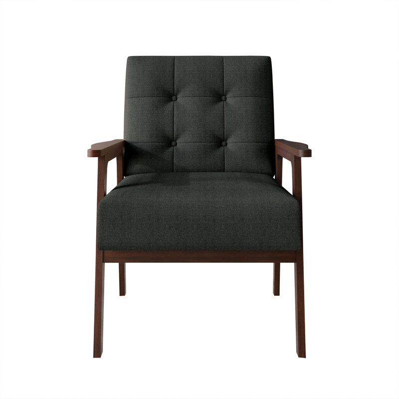 Chaise d'appoint en lin gris anthracite, Gris anthracite