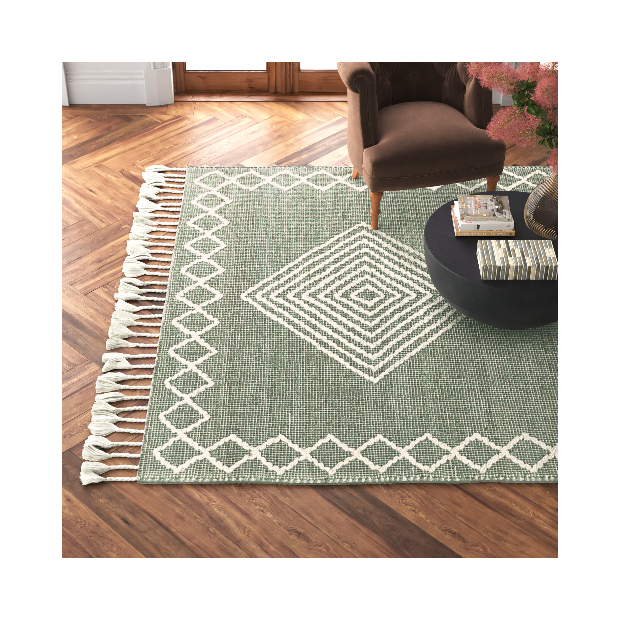 Rodriguez Handmade Rug, Rectangle 6' x 9'