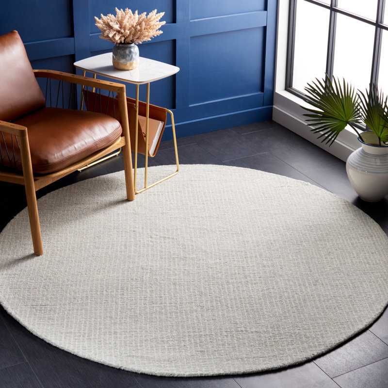 Tapis abstrait en laine touffeté à la main, Rond 8 pi