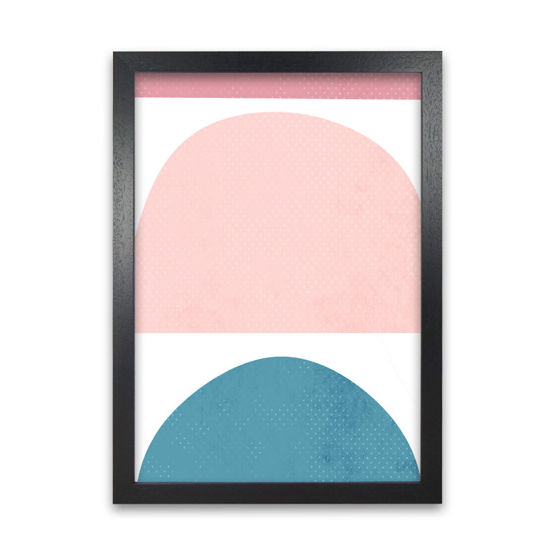 Abstract Blue And Pink Original - Print, Black Frame, 30cm H x 21cm W x 3cm D