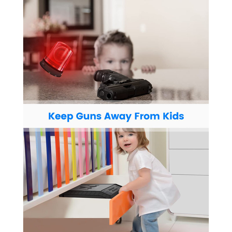Gun Safe, Biometric Gun Safes For Handgun With LCD Of Temp Humidity Battery, USB-C Port, Fingerprint Quick Access Pistol Safe For 2 Guns, Handgun Safe For Home Bedside Nightstand Car