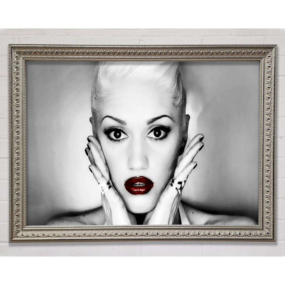 Gwen Stefani Red Lips - Einzelner Bilderrahmen Druck