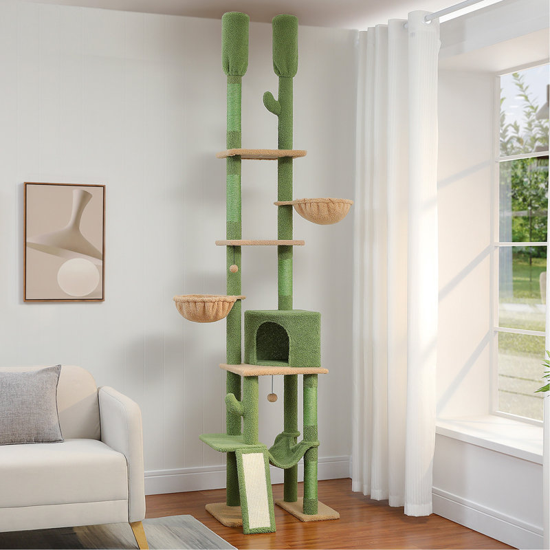 Adjustable Cactus 7 Tiers Floor to Ceiling Cat Tower