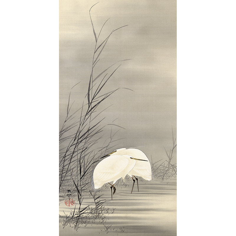 Egrets In A Swamp - Wrapped Canvas Print