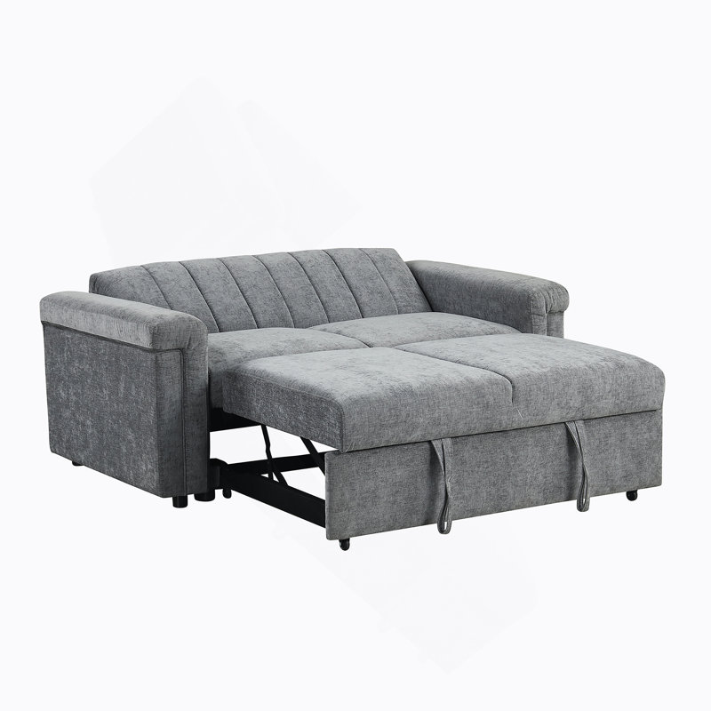 Canapé-lit convertible polyvalent avec matériaux de qualité supérieure pour deux, Gris