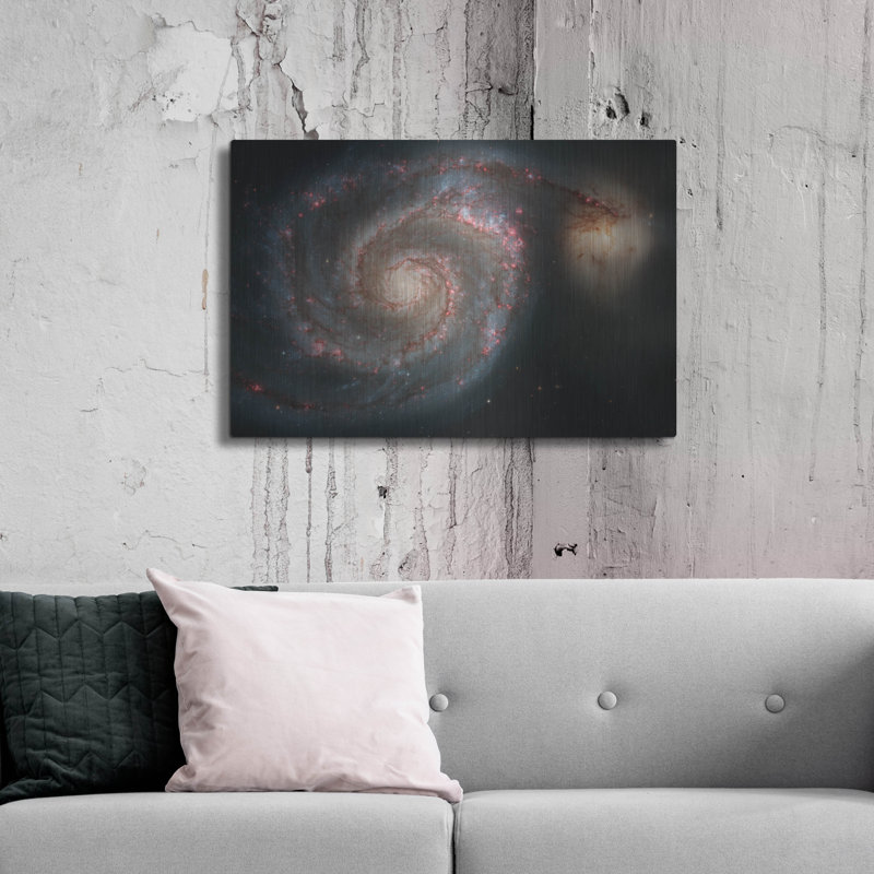  Art mural en métal «Whirlpool Galaxy 2» par la NASA, H 24 po x l 36 po