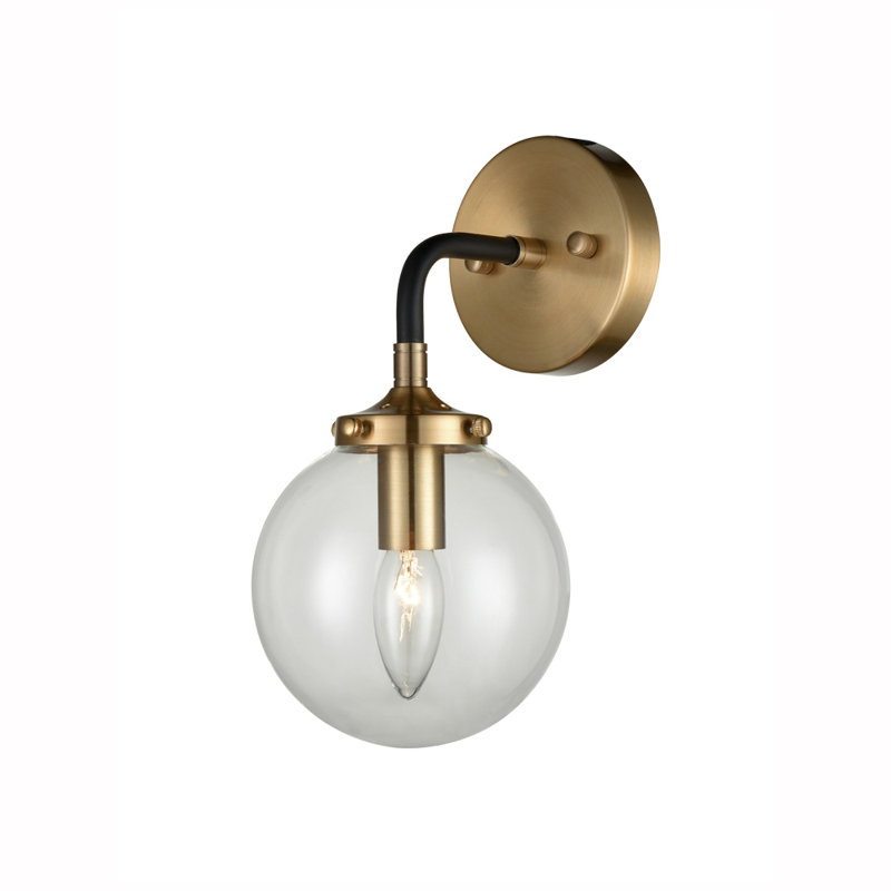 Ferrel Armed Sconce, Black/Gold