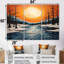 «Bright Bright Shining Sun Over Winter Forest River», ensemble d'art mural paysage abstrait-366963988-366963995
