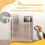 Dog Gate Wide Stair Gate with Door Pressure Fit 75-85W cm White