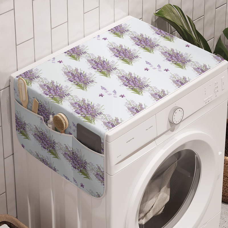 East Urban Home Violet Washing Machine Organizer Pack of 2 47" x 18.5" White and Multicolor