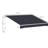 8' X 7' Patio Awning By - Black Manual Retractable Sun Protection. Adjust To Decrease Exposure & Heat, Fits Various Surfaces, Robust Aluminum Steel With Covering Minimize