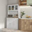 Armoire de rangement pour garde-manger de 71 po de hauteur avec support pour micro-ondes, buffet autoportant avec huche, 2 tiroirs, 5 portes, tablettes réglables et portes en verre pour la cuisine, la salle à manger, HOMcom
