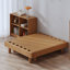 Café, canapé en lin brun avec coussin modulaire