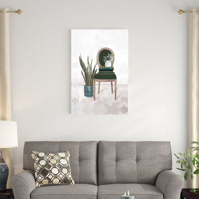 Chaise de style vert, reproduction d’art sur toile tendue