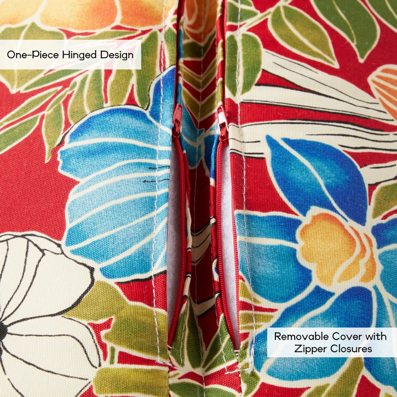 High Back Dining Chair Pad, Aloha Red