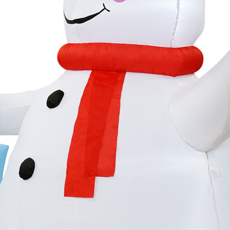 Bonhomme de neige avec panneau gonflable