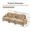 Ensemble de canapé modulaire polyvalent en chenille modulaire avec jupes à volants amovibles et accoudoirs évasés - Canapé nuage de café clair