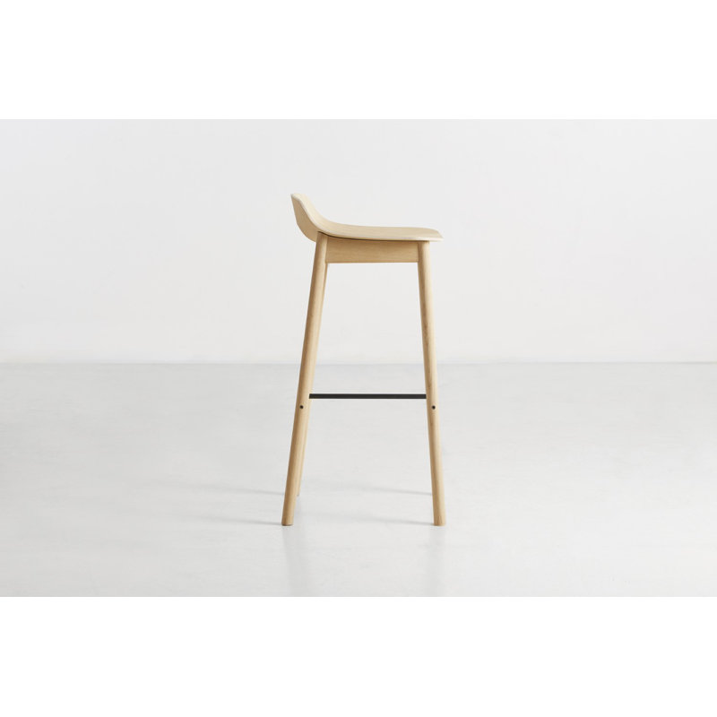 Mono Bar Stool, Counter Stool (25.59'' Seat Height), Oak/Black
