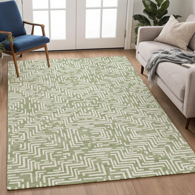 Machine Washable Indoor/Outdoor Chantille ACN2664 Geometric Rug