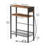 Petite table d'appoint étroite avec station de charge, table de bout Skinny pour les petits espaces, table de chevet mince avec prise USB, canapé à côté de la table avec tablette de rangement, brun rustique et noir