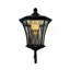 Lanterne murale solaire d'extérieur, verre transparent et aluminium noir Lm