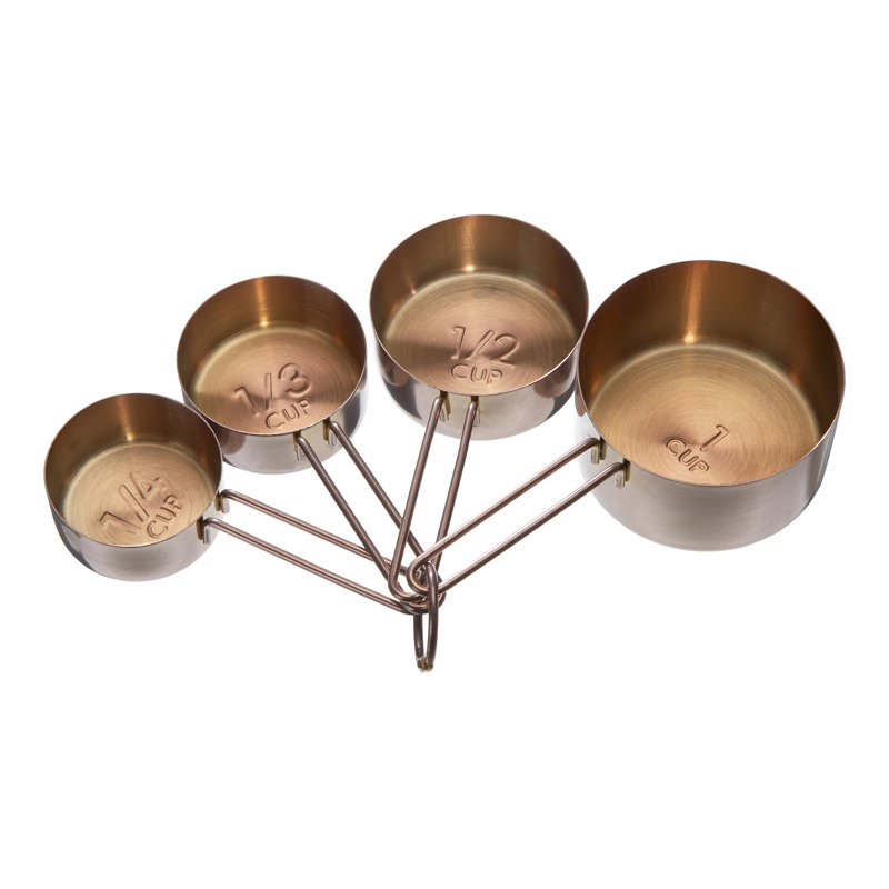 Dillard 4-Piece Stainless Steel Measuring Cup Set, Rose Gold, 5cm H x 16cm W x 9cm D