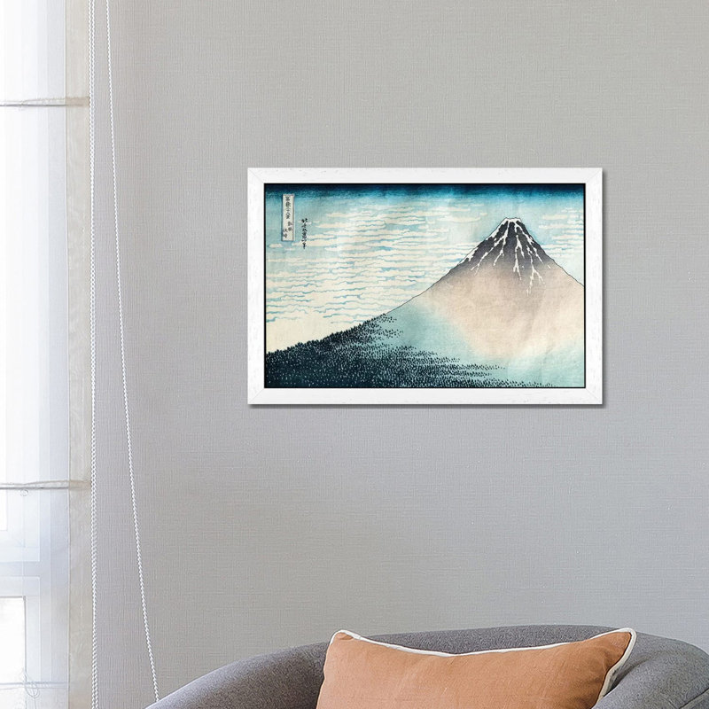Fine Wind, Clear Morning (Red Fuji) C.1830-32 (Musee Guimet) by Katsushika Hokusai - Painting on Canvas, White Framed