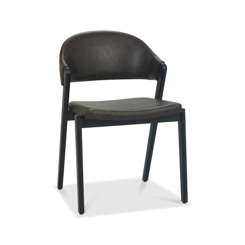 Kostka 49cm H Polyester Blend Upholstered Upholstered Back Side Chair, Brown