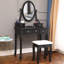 Ensemble coiffeuse et tabouret en bois massif Edie-418966061
