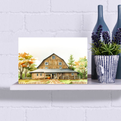 Countryside In Autumn by Lettered & Lined - Wrapped Canvas Print