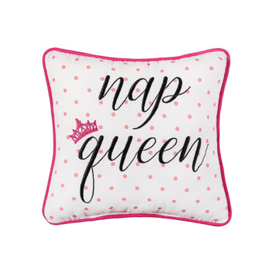 Nap Queen Printed and Embroidered Throw Pillow